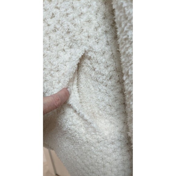 Women's Cream Color CozyChic® Honeycomb Shawl Cardigan Sweater Medium - Picture 6 of 13